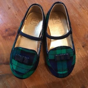Dark blue and dark green plaid Janie & Jack shoes